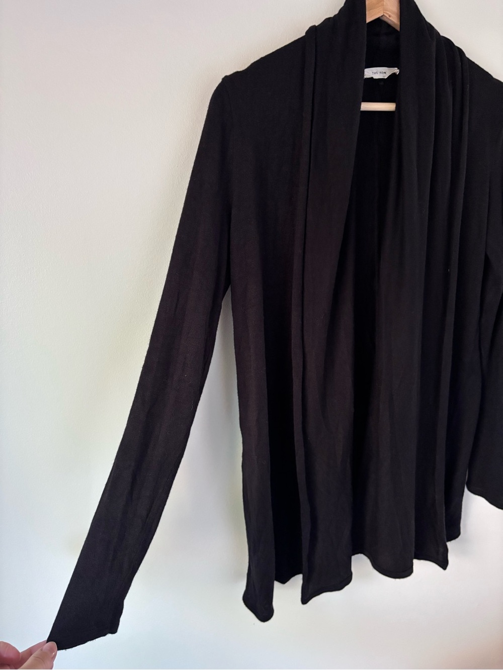 The Row Knightsbridge Quiet Luxury Open Front Cardigan in Black (Size Large) - Picture 3 of 10
